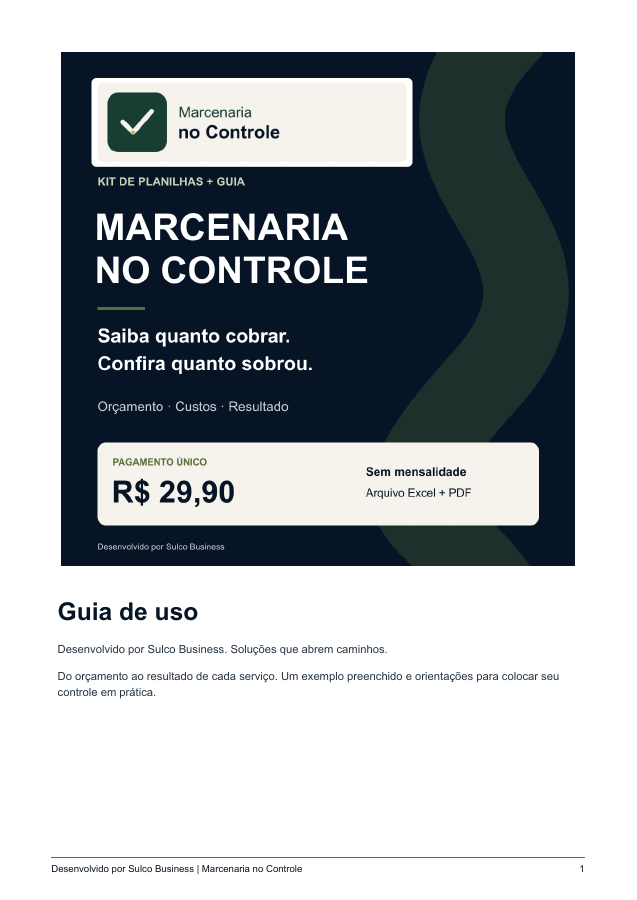 Capa do guia ilustrado Marcenaria no Controle